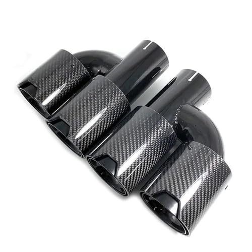Escape de coche con silenciadores de doble salida estilo H en fibra de carbono y acero inoxidable