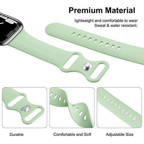 Image of (6 Packs) Sport Bands Compatible with Apple Watch Band 38mm 40mm 41mm 42mm 44mm 45mm 46mm 49mm Silicone iWatch Band Ultra 3 2 1 SE Series 11 10 9 8 7 6 5 4 3 2 1 Women Men