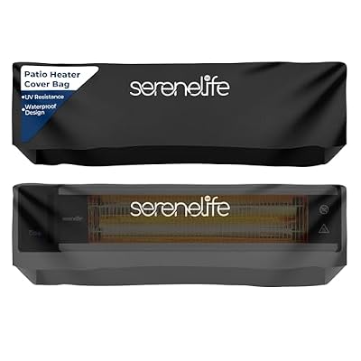 SereneLife Patio Heater Cover Bag - Heavy-Duty, UV Resistant, Waterproof Polypropylene & Polyurethane, Tear Resistant, Easy On/Off, Dustproof, Fits SereneLife Patio Heater Model SLOHT26 (Black)