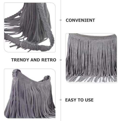 Image of Fringe Crossbody Handbag: Black Fringe Purse Crossbody Bag For Women Summer