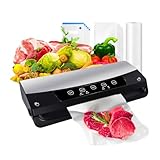Kitchen Vacuum Sealer for Food Saver - Dry & Moist Food Vacuum Sealer Machine w/Seal Bags Rolls - Freezer Wrap for Meat - Kitchen Small...