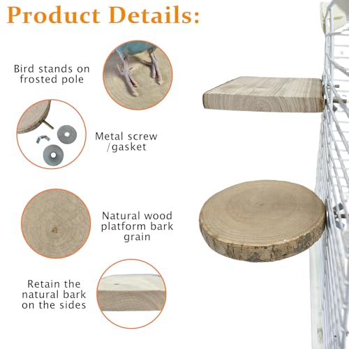 Image of Hamiledyi Wood Bird Perch 4 Pcs Natural Bird perches Wooden Stand Platform or Budgie Conure Parrot Parakeet Cockatiel Lovebird