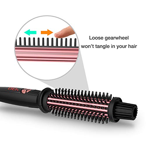 PHOEBE Curling Iron Brush, 1 Inch Dual Voltage Travel-Friendly Tourmaline Ceramic Ionic Hair Curler Hot Brush, Anti-Scald Instant Heat Up Curling Wand with Teeth Styling Brush 1 inch - Thumbnail 6
