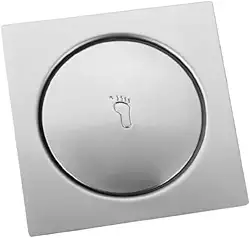 Bestfer Ralo Click Inteligente 9,4x9,4 Cm Aço Inox Antiferrugem Quadrada Para Banheiro BFH2216