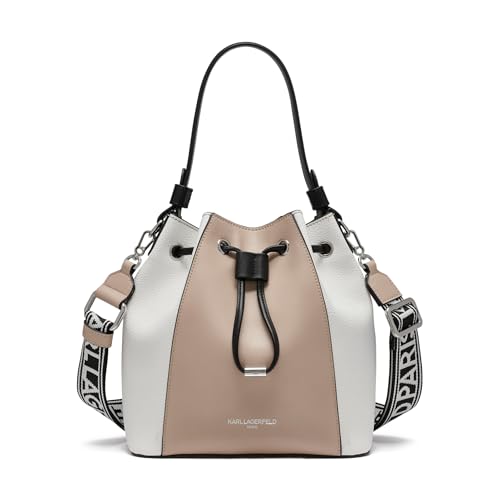 Karl Lagerfeld Paris Adele Bucket Bag, Shell/White