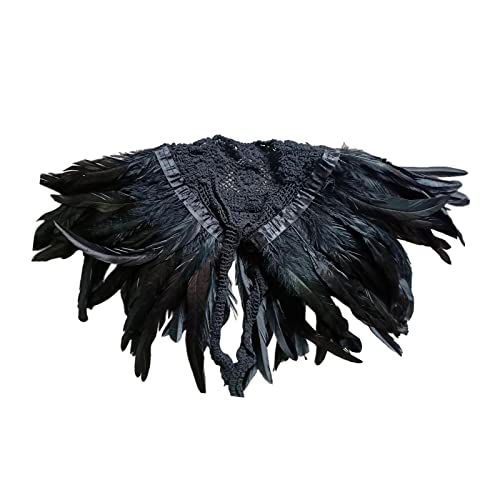 Cape col fausse plume pour soirée cocktail et grand déguisement chic de nuit