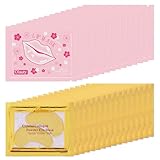 Eakroo 30 Pairs Lip Mask & Eye Mask, Crystal Collagen Eye Patches for Puffy Eyes, Effectively Nourishes the Lip Skin, Anti Wrinkle Patches for Lip, Galentines Day Gifts, Galentines Day Party Favors