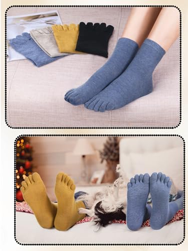 Image of Bencailor 4 /12Pairs Women Toe Sock Five Toe Sock