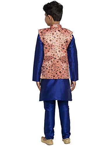 Image of KRAFT INDIA Boys Satin Printed Nehru Jacket Only