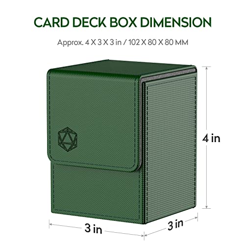 Pulchra Card Deck Box with 2 Dividers per Holder for TCG Large Size Holds up to 100+ Cards (Dice Design,Green) - Image 4