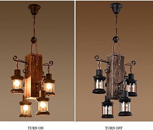 GRAWIT Industriële houten hanglamp woonkamer restaurant eetkamer lamp slaapkamer keuken kroonluchter glazen tafellamp beautiful scenery photo 2