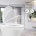 Meaferks Soft-CloseToilet Seat, Non-Slip Bumpers, Quick Release Toilet Hinges Easy to Install & Clean, Including Two Sets of Parts, White (KP109)