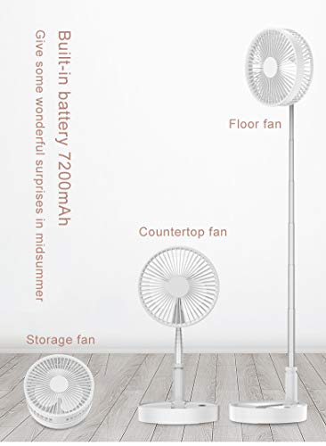 LHIABNN Portable Strong Wind Pedestal Fan Outdoor Foldable Fan,Rechargeable Travel Desk Fan USB Powered,Height Adjustable Standing Fan for Picnic,Home,Outdoor,Office,Travel,Storage - Thumbnail 2