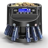 Coin Counter and Dollar Coin sorter with LCD Display, 300-coin Capacity, Supports Multiple Coin Types, Equipped with Sorting and Packaging Machine for Fast and Accurate Sorting (Coin Counter)