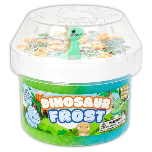 Dinosaur Frost - ICEE Textured Slime - Handmade in USA - Dope Slimes - Green/Blue - 8 fl/oz