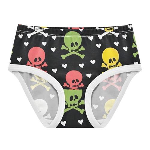 Colorful Skulls Black Toddler Girls Underwear 2t Cotton Cute Panties Girl Flower Briefs Kids Undies
