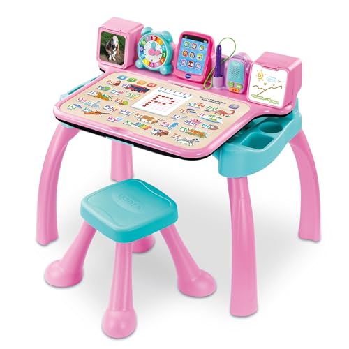 Vtech Bureau Magique 6 en 1 I Station d'apprentissage Interactive avec lumière et Son I Kit créatif pour Compter et Apprendre à écrire, pour Enfants d'âge...