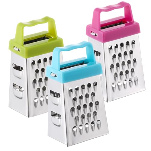 Set de 3 mini ralladores de queso de acero inoxidable miniatura 1