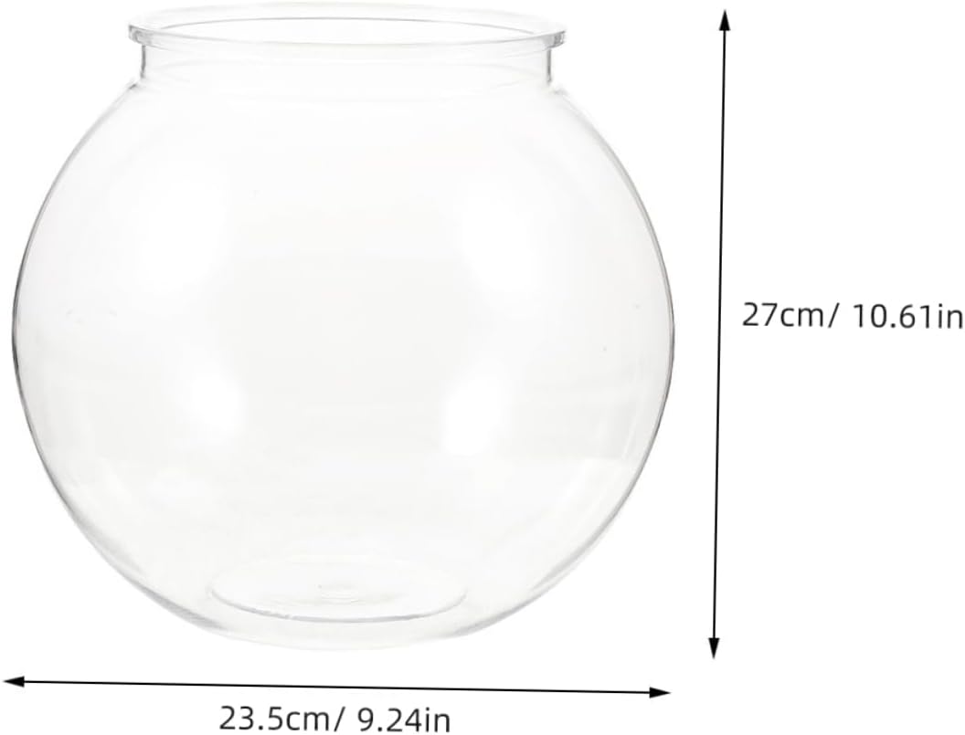 YARNOW Transparent Fish Bowl Unbreakable Desktop Aquarium for Home Office Small Fish Tank Decor for Goldfish Shrimp and Plants Compact Creative Design