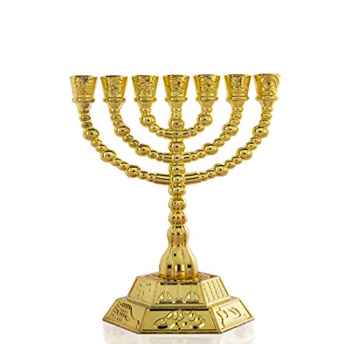 4.3 7-Branch Hanukkah Menorah Candle Holder for Shabbat Menorahs