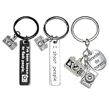 Llavero De Cámara De Acero Inoxidable De 3 Piezas, Regalos De Llavero De Fotógrafo, Adornos De Mochila para Cámara, Regalos para Entusiastas De La Fotografía.