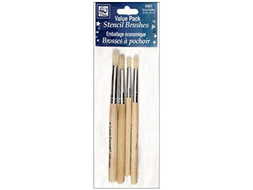 Loew-Cornell Bristle Stencil Brush Set, Size 1, 2, 3, 4 (4401)