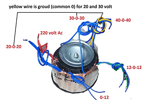 Image of Electronic work Toroidal Transformer 40-0-40 10 Ampere with 30-0-30 and 20-0-20 Also with 12-0-12 with 0-12 3 Ampere for Mosfet Audio Amplifier Board Pure Copper