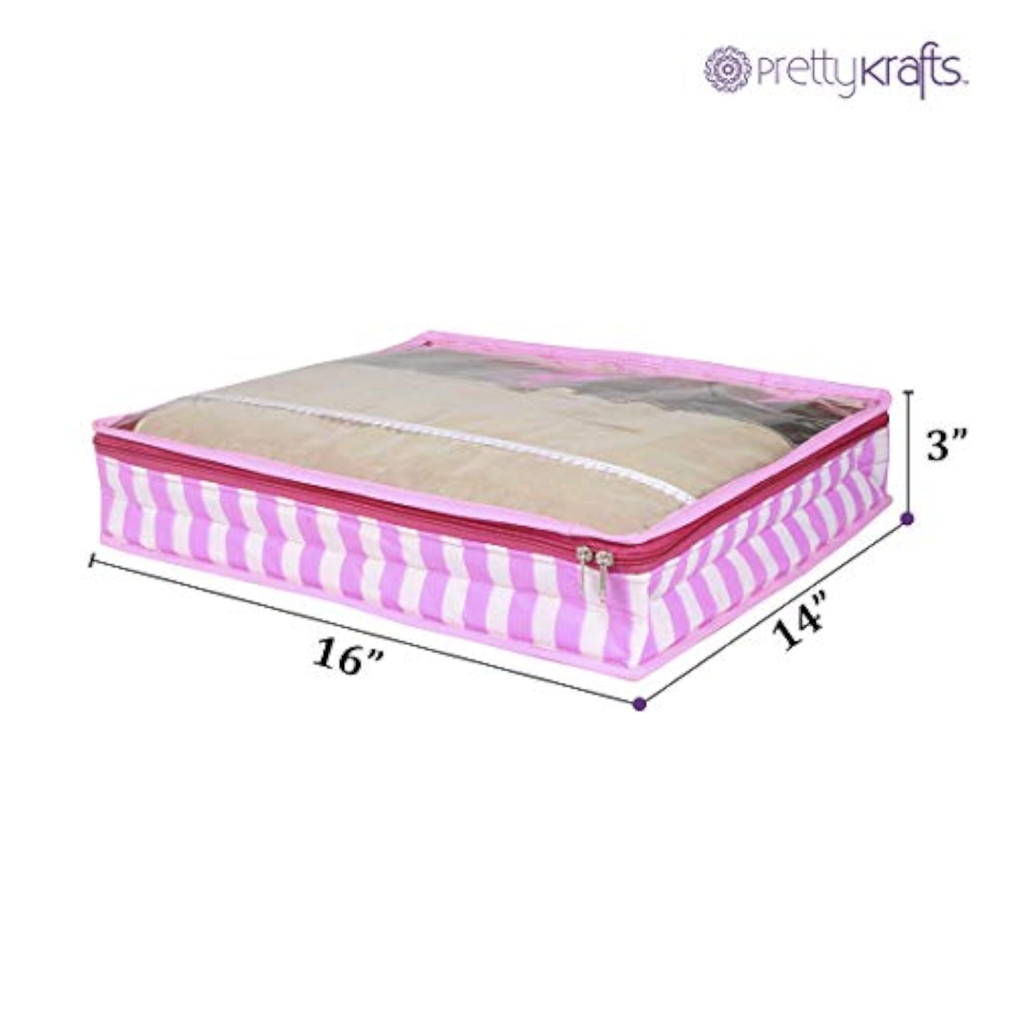 Transparent Saree Cover Bag with Stainless Steel Zip Lock