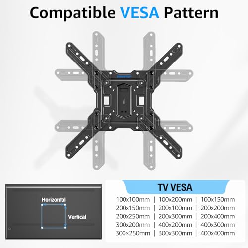 Image of MOUNTUP Ultra Slim Full Motion TV Wall Mount, 1.3 inch Thin Low Profile TV Bracket for 26-60 inch LED OLED QLED TVs,Smooth Swivel Tilt Extension,Max Vesa 400x400mm,Up to 88lbs,Fits Single 12 inch 16 inch Studs,MU0062