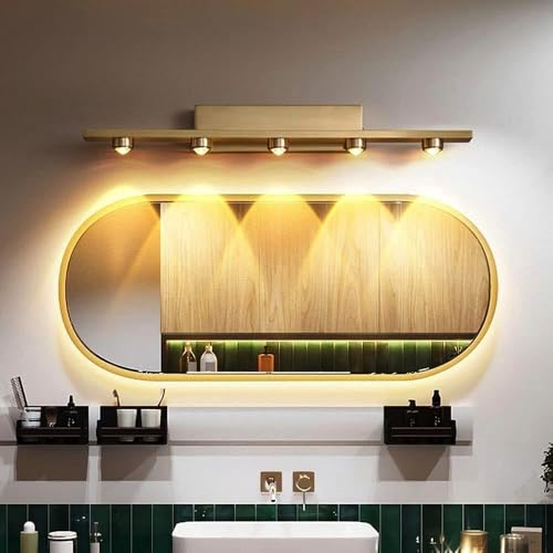 Image of Groeien 5 LED Golden 5 watt Wall Sconce Bathroom Vanity Indoor Outdoor Light Fixtures for Mirror, Hallway,Bedroom,Indoor Wall Light(Luxebeam-5LED)