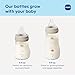 MAM 6oz Premium Glass Wide Neck Baby Bottle with Slow Flow Breastfeeding-Like Silicone Nipple, Easy to Clean,BPA Free, 0+ Months, Easy Switch Between Breast and Bottle, Made in Europe, 3 Pack Unisex
