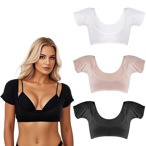 3 Pcs Underarm Sweat Vest Antiperspirant Underarm Pads Reusable Breathable Sweatproof Sleeves for Women Post Surgery Slimming Support