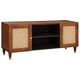Generisch TV-Schränk mit Regal Braun 105 x 33,5 x 46 cm Massivholz Mango,Möbel,Schränke,Mediaaufbewahrung,4018880