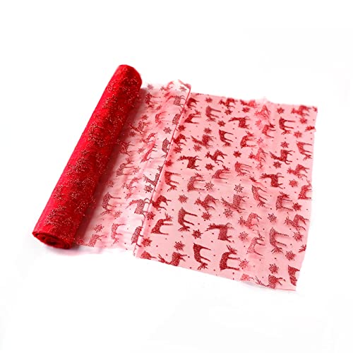 【LEISURE CLUB】クリスマス テーブルクロス テーブルランナー 飾り テーブルカバー 装飾 おしゃれ 北欧風 人気 食卓飾り 28*500cm レストラン用 防汚 デコレーション 部屋 インテリア 暖炉の装飾 パーティー向けの楽しい休日の雰囲気 (95-S6)