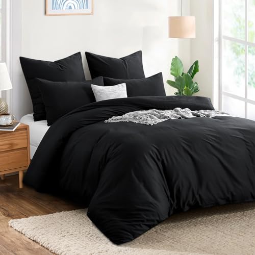 Aisbo Kissenbezug 80x80 Baumwolle 2er Set - weiche Kopfkissenbezug 80 x 80 Schwarz mit Reißverschluss, 80x80cm Pillow Cover Pillowcase – Ansicht 2