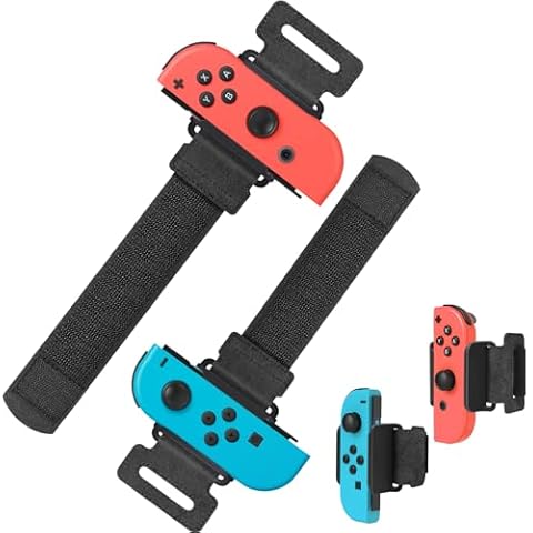 Auarte 2 Pack Wrist Band for Nintendo Switch Dance Games, Adjustable Wrist Strap for Switch Dance 2025, 2024,2023,2022,2021,2020,Unlimited ＆ Zumba, Switch Accessories for Switch/OLED Joycon, Carbon Black Cover