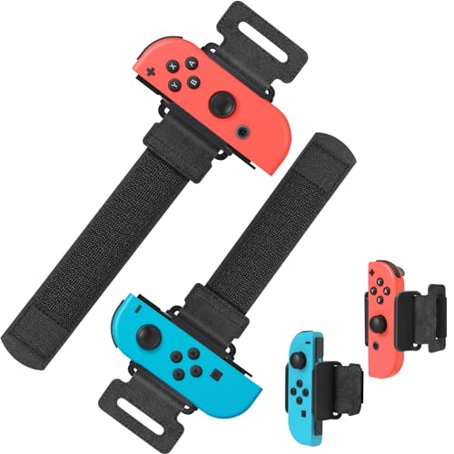 Armbänder für Just Dance 2025 2024 2023 2022 für Zumba Burn It Up, Verstellbarer Armbänder für Nintendo Switch/Switch OLED Dance, 2 Stück Armband Kompatibel mit Joy-pad für Erwachsene Kinder (Schwarz)