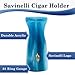 Savinelli Italian Cigar Mouthpiece - 38 Ring Gauge Decorative Cigarillo Holder (Light Blue)
