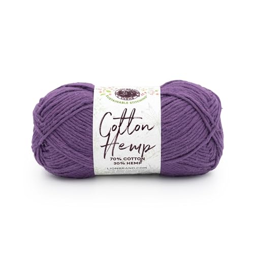 Lion Brand Yarn, Cotton Hemp Worsted Crochet Yarn, Aster, Purple, 1 Pack