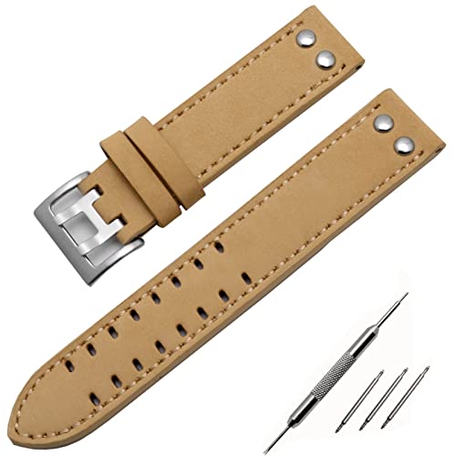 Correa de reloj de piel de 22 mm y 20 mm compatible con Hamilton Khaki Field H77616533