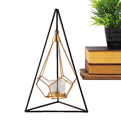 Candelabros colgantes | Faroles geométricos vintage de metal | Cesta colgante de hierro, cesta de metal para decoración de ventanas de patio, paraguas y árbol Youding