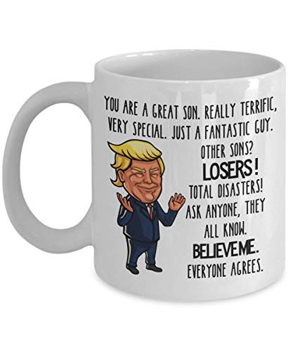 Trump Mug for Great Son Gift for Men 11 or 15 oz Conservative Republican Trump Supporter Gifts Funny Coffee Cups
