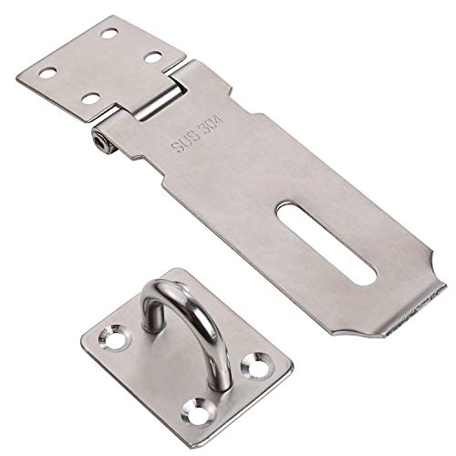 Image of SUS 304 Stainless Steel Padlock Hasp Door Clasp Gate Lock Latch 4 Inch (2 Pack)