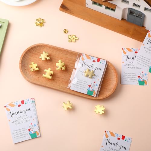 Tondiamo Housekeeping Appreciation Week Gifts Bulk Puzzle Lapel Pin with Thank You Card for Housekeeper EVS Week Cleaner4