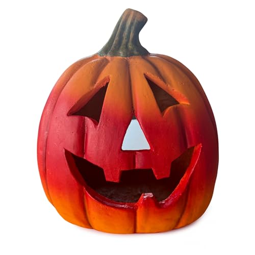 XXL Kürbis-Laterne als LED Halloween-Deko Set in 28x25 cm - Großer...