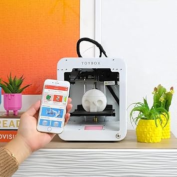 Toybox 3D Printer Bundle for Beginners and Kids Includes a Total of 8 Multi-Colored PLA Filament, Fast Printing, Easy Setup, Safe Design, Free App with Access to 7,000+ Digital Toys - Alpha Three