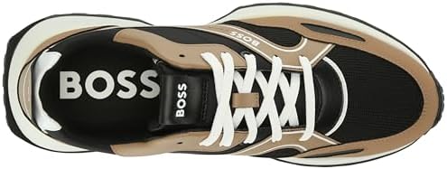 BOSS Men's Jonah Retro Inspired Running Sneaker, Medium Carmel/Deep Black, 13 | Image 4