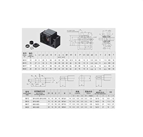 Supports roulements CNC BK15 BF15 haute rigidité pour guidage - 5