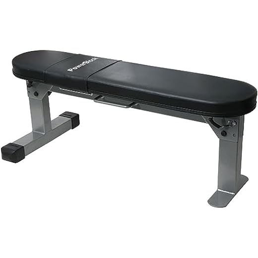 POWERBLOCK Travel Bench, Workout Bench, Folds Up for Easy Storage, Innovative Workout Equipment, Home & Commercial Gyms, Comfortable High Density Foam Upholstery Silver