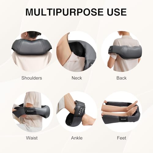 image for Nekteck Shiatsu Neck and Back Massager with Soothing Heat, Electric De